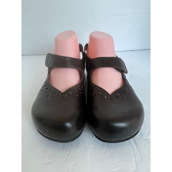 Aetrex Cheryl Brown Leather Slingback Mary-Jane Comfort Arch Support Clogs 8.5 - Picture 3 of 12